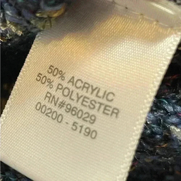 Cj Banks Speckled Knit Cardigan Soft Sweater Blue Button Women's Size L HOLIDAY - Picture 13 of 16